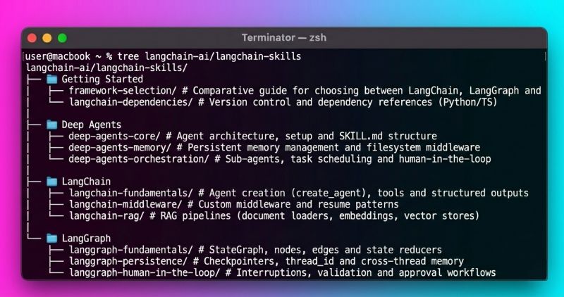 LangChain agent skills release: task success jumping from 29% to 95% on LangChain projects with skills loaded